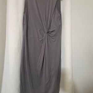 Mossimo Supply Co. Gray Midi Dress with Center Knot
